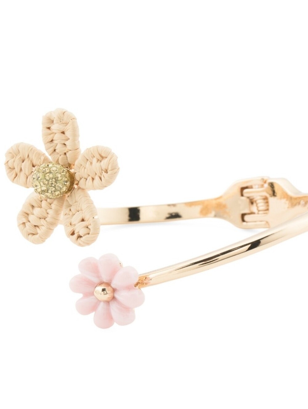 👉✨️Betsey Johnson Gold Daisy Bypass Hinge Bangle Bracelet